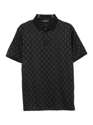 EMPORIO ARMANI: polo shirts - Allover Logo Polo Shirt