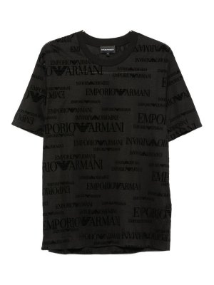 EMPORIO ARMANI: t-shirts - Allover Logo T-Shirt