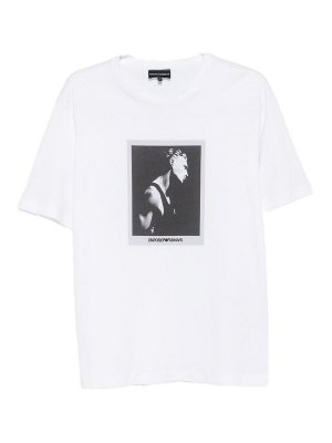 EMPORIO ARMANI: t-shirts - Printed Cotton T-Shirt
