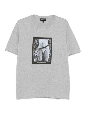 EMPORIO ARMANI: t-shirts - Printed Cotton T-Shirt
