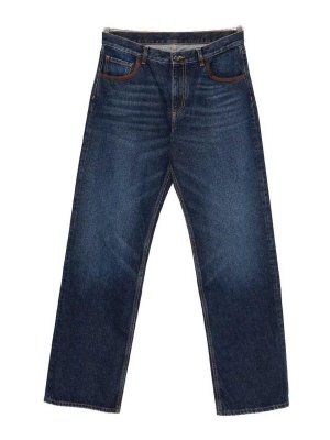 ETRO: straight leg jeans - Denim Cotton Jeans