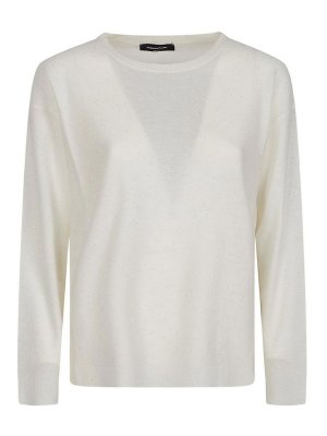 FABIANA FILIPPI: Suéteres con cuello pico - Suéter Cuello Redondo - Blanco