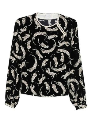 FORTE FORTE: blouses - Printed Velvet Blouse