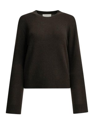LISA YANG: Strickpullover mit Rundhalsausschnitt - Rundhalspullover - Braun