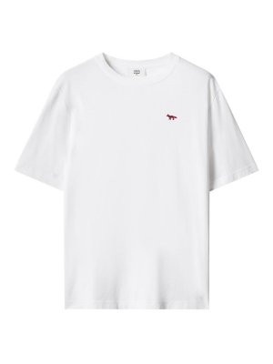 MAISON KITSUNÉ: t-shirts - Red Profile Fox Cotton T-Shirt