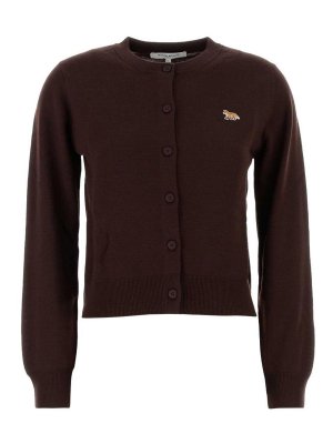 MAISON KITSUNÉ: cardigan - Cardigan in lana Baby Fox