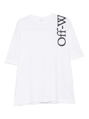 OFF-WHITE: t-shirts - Vertical Bookish Skate Cotton T-Shirt