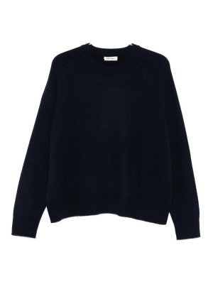SOFT GOAT: Suéteres con cuello pico - Suéter Cuello Redondo - Azul Oscuro