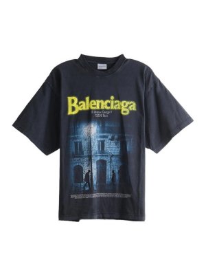 BALENCIAGA: t-shirts - Printed Cotton T-Shirt