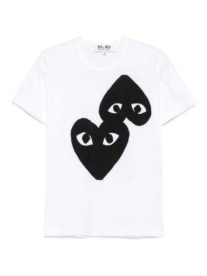 COMME DES GARCONS: t-shirts - Black Heart Cotton T-Shirt