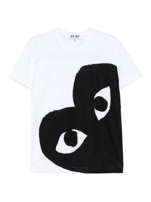COMME DES GARCONS: t-shirts - Black Heart Cotton T-Shirt