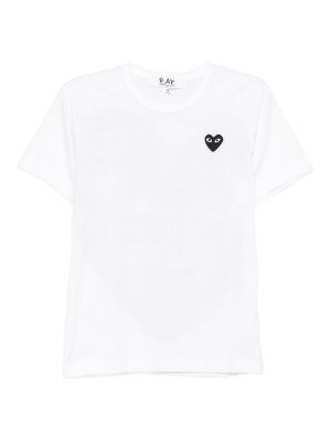 COMME DES GARCONS: t-shirts - Black Heart Cotton T-Shirt