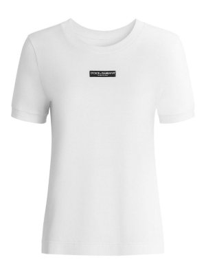 DOLCE & GABBANA: t-shirts - Logo Cotton T-Shirt