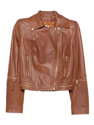 ELISABETTA FRANCHI: casual jackets - Leather Biker Jacket