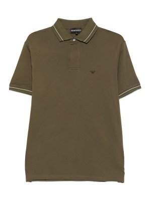 EMPORIO ARMANI: polo shirts - Logo Cotton Polo Shirt