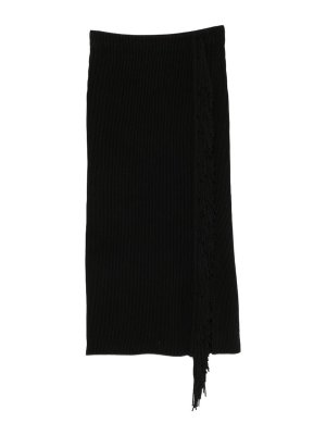 EMPORIO ARMANI: Knee length skirts & Midi - Fringed Midi Skirt