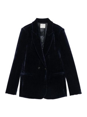 FORTE FORTE: blazers - Velvet Double-Breasted Jacket