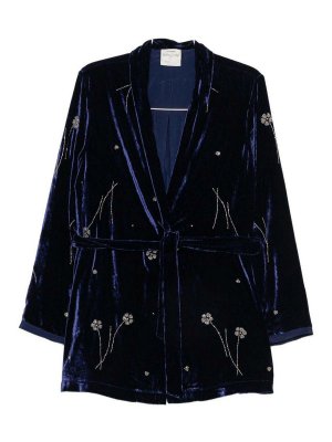 FORTE FORTE: tunics - Embroidered Velvet Kimono