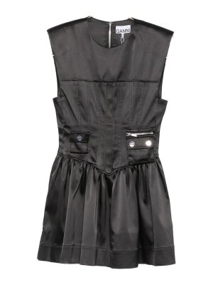 GANNI: Vestidos cortos - Vestido Corto - Negro