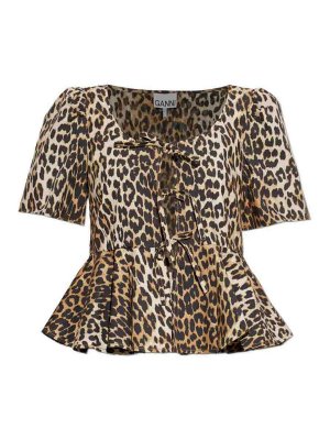 GANNI: blouses - Organic Cotton Blouse