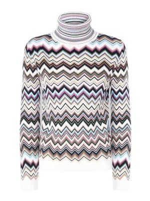 MISSONI: Turtlenecks & Polo necks - Zig Zag Motif Turtle-Neck Sweater