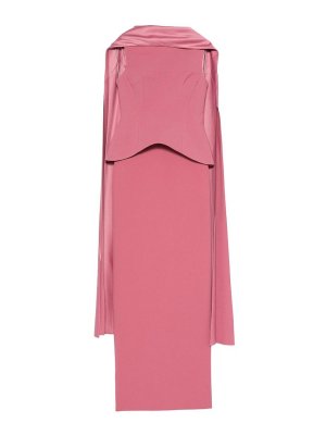 SOLACE LONDON: Vestidos largos - Vestido Largo - Rosado