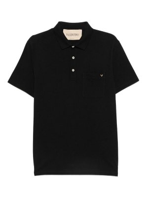VALENTINO: polo shirts - Vgold Cotton Polo Shirt