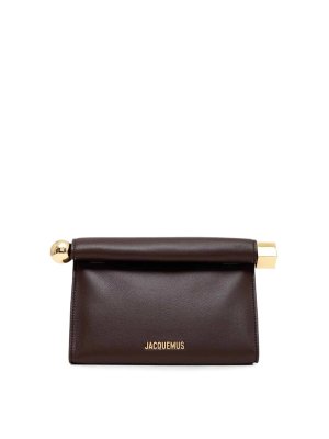 JACQUEMUS: pochette - Pochette in pelle Le Sac Rond Carré