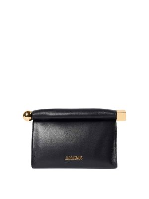 JACQUEMUS: pochette - Pochette in pelle Le Sac Rond Carré