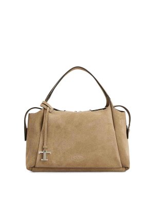TOD'S: shoulder bags - Suede Leather Medium Shoulder Bag