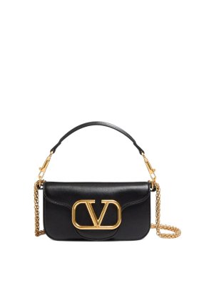 VALENTINO GARAVANI: shoulder bags - Loc Small Leather Shoulder Bag