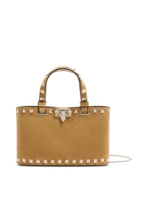 VALENTINO GARAVANI: clutches - Rockstud Suede Leather Mini Bag