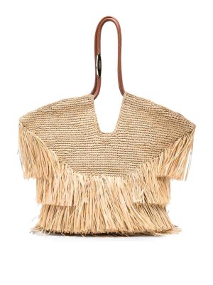 ZIMMERMANN: totes bags - Goldentime Medium Rafia Tote