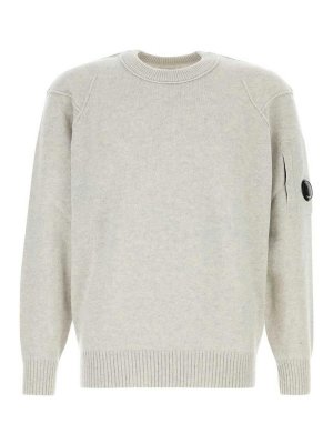 C.P. COMPANY: maglia collo rotondo - Maglione girocollo in lana bianca