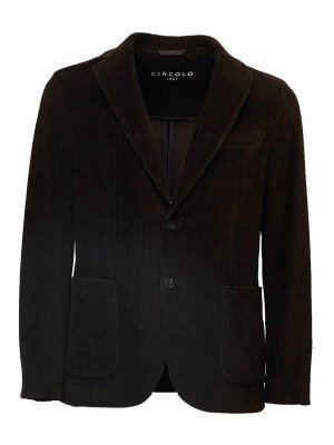 CIRCOLO 1901: blazers - Brown Corduroy Single-Breasted Blazer