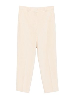 CIRCOLO 1901: casual trousers - White Cropped Corduroy Trousers