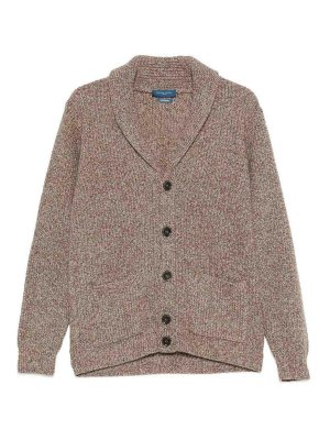 DANIELE FIESOLI: cardigan - Cardigan color sabbia con scollo a V e tasche