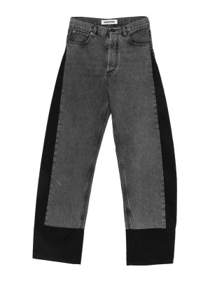 DARKPARK: straight leg jeans - Laurene Grey Cotton Denim Jeans
