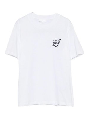 DONDUP: t-shirt - T-shirt bianca in cotone con logo
