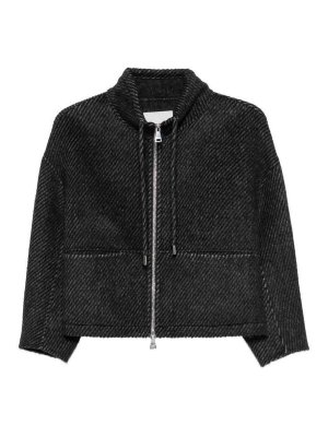 ERMANNO SCERVINO: cappotti corti - Cappotto corto grigio in misto lana