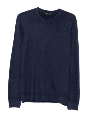 FAY: crew necks - Blue Wool Sweater