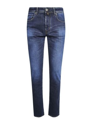 JACOB COHEN: jeans dritti, a sigaretta - Jeans blu scuro con effetto slavato