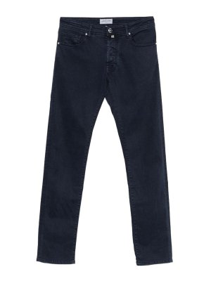 JACOB COHEN: casual trousers - Navy Blue Casual Trousers For Men