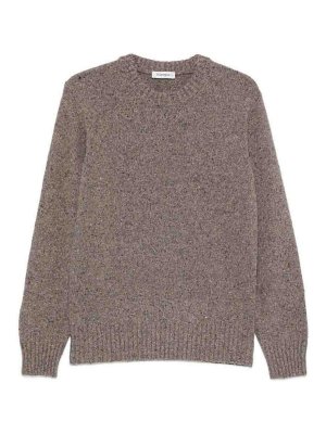 Kangra Cashmere: クルーネック - クルーネック - グレイッシュブラウン