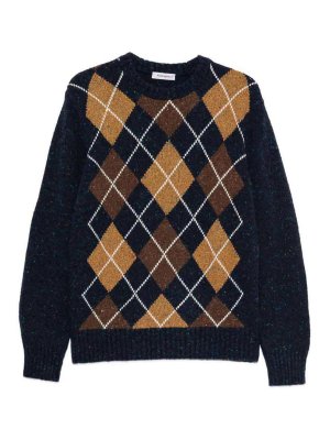 Kangra Cashmere: crew necks - Blue Soft Wool Crew-Neck Sweater