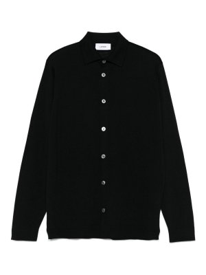 LARDINI: camicie - Camicia di lana nera da uomo