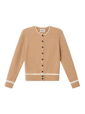 Isabel Marant Etoile: cardigan - Cardigan in alpaca Naia Baby di Camel