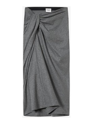 Isabel Marant Etoile: Knee length skirts & Midi - Grey Draped Jeldia Midi Skirt