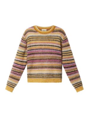 Isabel Marant Etoile: crew necks - Morine Striped Mohair And Wool Sweater