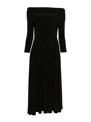 Norma Kamali: Knielange Kleider - Knielanges Kleid - Schwarz